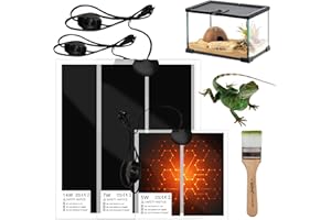 SMD35 Tappetino riscaldante rettili con termostato per terrarium/terrario/anfibi/rettili, tappeto riscaldante è impermeabile, sicuro e resistente per la protezione degli animali domestici (0-35 gradi)