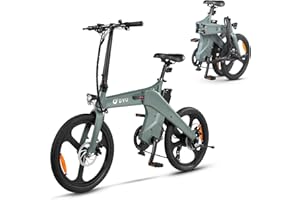 DYU Vélo Électrique, 20 Pouces Vélo Électrique Pliable avec Pédalage Assistance, Intelligent Ebike avec 36V 10Ah Batterie Amovible, 3 Modes de Conduite, Vitesses Shimano 7 Vitesses