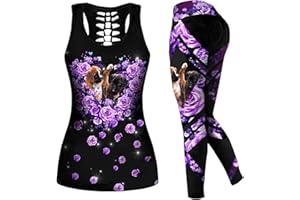 DRZHEAM Lot de 2 sweats décontractés pour femme - Motif tête de mort - Pour le yoga et le jogging