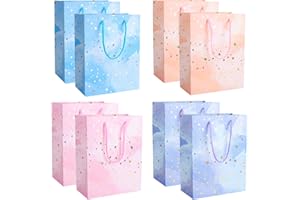 Radsocken 8 Pcs Gift Bags, Medium Gift Bags for Presents, Elegant Wrapping Gift Bags with Handle for Men Women Birthday, Wedding, Baby Shower, Teacher’s Day