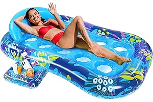 Subtail Luftmatratze Pool - Luftmatratze Wasser Pool Matratze mit Abnehmbarem GeträNkehalter - WasserhäNgematte Erwachsene Kinder - Groß Wassermatratze Schwimmmatratze