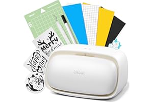 Likcut Glee S501 plotter de decoupe, Avec compartiment de rangement intégré, adapté pour, Papier cartonné, Vinyle permanent, Vinyle thermocollant, Kit débutant inclus, Beige