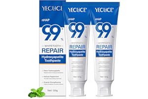 ROONGDUUDLL 2PCS 9.9% Hydroxylapatit Zahnpasta zur Reparatur Zahnschmelzes und Stärkung Zähne, Nano Hydroxylapatit Remineralisierung Zahnpasta, Fluoridfreie, aufhellende Zahncreme für empfindliche Zähne, Minze