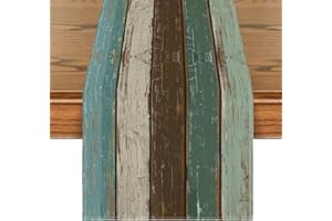 Artoid Mode Blau Planken Antik Alt Rustikal Holz Herbst Tischläufer, Saisonnal Küche Tisch Dekoration Drinnen Urlaub Party Dekor 40x100 cm