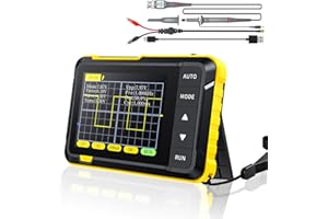 SURLABA Osciloscopio Digital, 2.8" TFT Mini Oscilloscope 200KHz Ancho de Banda con 2.5MS/s Frecuencia de Muestreo, Modo de Disparo Auto/Nomal/Simple para Principiantes, Bricolaje, Uso Doméstico