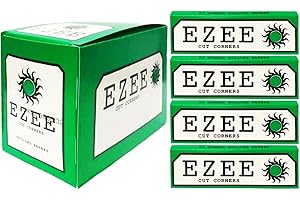 1000 x EZEE Green Rizla Cut Corners Rolling Papers Tobacco Rollups Cigarette Fine Medium Smoking Booklets Filter Tips UK Free P&P