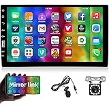 Autoradio 1 Din avec Bluetooth Mains Libres IOS/Android Lien Miroir 9 Pouces Écran Tactile Autoradio avec Bluetooth FM Radio 