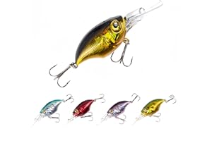 RUIJIAXIANG fishing lures hard bait Kit 11g 7.5cm 5pcs Crank lures Treble Fishing Hooks for Freshwater/Saltwater