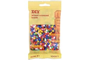 Hama Beads Bag | Approx. 1000 Midi Fuse Beads | Mosaic Decoration Arts & Craft for Creative Children Ages 5+ | Assorted Colours