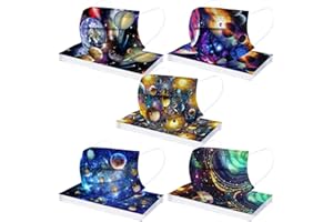 Lomelomme 50 Stück Kinder Einweg 3-lagig Niedlich Druck Mund und Nasenschutz mit Motiv Cartoon Druck Mund Nasens Bedeckung Atmungsaktiv Staubdicht Mundschutz Bandana Halstuch für 5-14, Jungen Mädchen