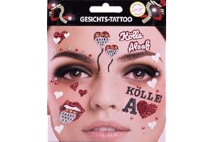 MAKOTEX Gesichts-Tattoo Kölle Alaaf Köln Zunge Wappen Karneval