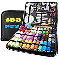 HASTHIP® 183PCS Handy Sewing Kit Bundle with with 38 XL Thread, All-in-One Portable Sewing Kit with Scissors Thread Needles Tape Measure Carrying Case and Accessories