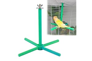 GEXUAMZ Bird Perch, Toy for Parakeet Rotatif a 360 °, Perchoir Perroquet Roue Interactive, Utilisation Flexible Jouet Perruche, Perchoir Oiseaux Accessoires pour Perruches, Calopsittes, Inséparables