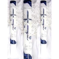 Cierge De Communion Taufkerze 250/70 Mm - Avec Accessoires Autocollants Pour Personnalisation (lettres, Chiffres)