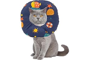 Ducomi Molly Collar de Recuperación para Perro Gato – Collar Elisabetano Ajustable y Suave para Proteger a Las Mascotas Durante la Curación de Heridas y Cirugías (XS, Universe)