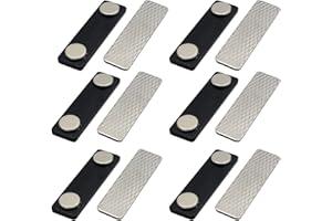 DAIUNI Badge Magnetico, Targhette Magnetiche, Targhette Identificative, Badge o Porta Pass Con Nastro Adesivo Per Nome, Identificazioni e Badge, 2 Potenti Magneti Al Neodimio, 6 pcs.