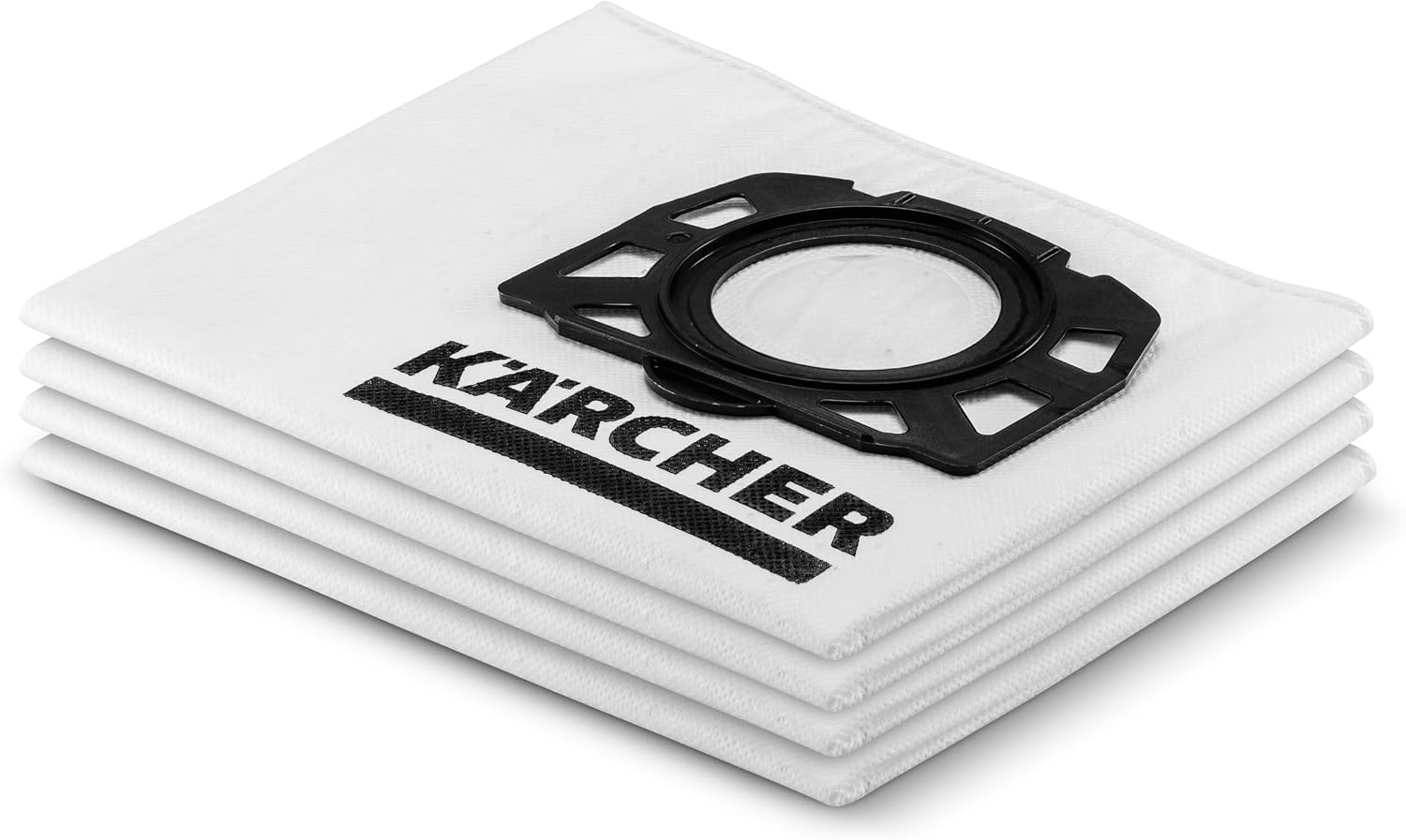 Kärcher Sacs filtrants non tissés originaux KFI 357 : lot de 4, 3 couches, extrêmement résistant à la déchirure et robuste, sur mesure pour les aspirateurs humides et secs Kärcher et nettoyeurs de