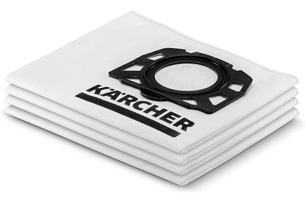 Kärcher original fleecefilterpåse KFI 357: 4 st, 3-lagers, extremt rivtålig och robust, specialanpassad för Kärcher grovdammsugare och textiltvättar