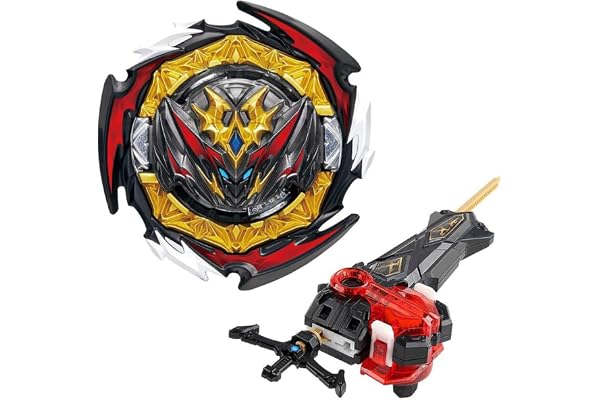 Netoke Gyros Toupie Turbo 4D Combinaison, Set avec Lanceur De Jeu Metal Fusion, Jouets Classiques Cadeau, B-180