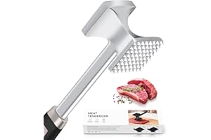 HOOMIL Fleischklopfer, Doppelseitig Antihaft Schnitzelklopfer, Fleischhammer mit Rutschfestem Griff für Schnitzel, Steaks - S