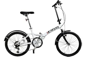 Dallingridge Freedom Folding Commuter Bicycle, 20" Wheel, 6 Speed - White/Black
