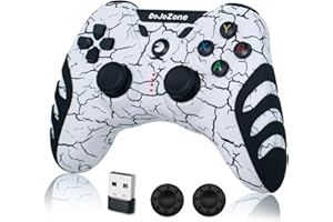 DoJoZone Mando PC Inalámbrico, Mandos PC PS3 Gamepad con Hall Joystick(SIN DRIFT)/Doble Vibración, 2,4G Gaming Mandos para Windows 11/10/ 8/7, PS3, Steam, Laptop, Raspberry Pi, Android TV/TV Box
