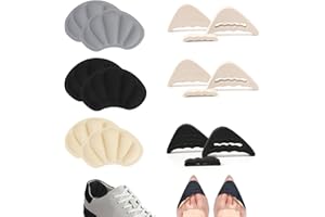 Caybats Set di 12 Inserti per Scarpe : 6 Cuscinetti Tallone e 6 Salvapunte per Dita Piedi, Morbidi e Traspiranti, Adesivi, per Comfort e Protezione - Adatti a Tutti i Tipi di Scarpe e Occasioni