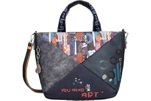 Anekke - Duża damska torba na ramię ze sztucznej skóry damska z regulowanym paskiem i współczesnymi zamknięciami na zamek błyskawiczny - akcesoria i akcesoria damskie - 31x28x13 cm, Wielobarwny