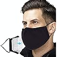 Face Mask with Filter x1 GENERISE Reusable Face Mask with Filter - Breathable, Washable & Adjustable Face Mask - Unisex (Black)