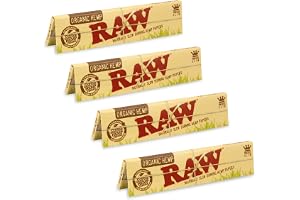 Raw 7 organisk hampakonjör king size smal med spetsar oraffinerat renaste naturligt tandkött rullpapper – paket med 50, 400 g