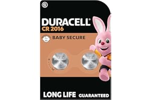 DURACELL 2016 litowe baterie pastylkowe 3V 2-pak; Długie działanie; Do kluczy zbliżeniowych, małych pilotów, zegarków sportowych; Opakowanie bezpieczne dla dzieci