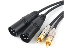 SiYear Dual XLR 3Pin vers Dual RCA Male Phono Plug Câble de cordon audio HIFI ， 2 XLR vers 2 RCA Male Connection Microphone Cable Patch Cable (10FT)