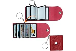 UNIQICON Llaveros de Mini álbum de Fotos, Pequeño llavero Personalizado de Cuero con Memoria Fotográfica, DIY Album de Fotos Personalizado, Mini Album Llavero para Mujeres, Hombres, Parejas, Dia del Padre