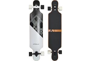 Apollo Longboard édition spéciale Board Complet y Inclus Outil en Forme de T, avec roulements à Billes ABEC High Speed, Drop-Through Freeride Skaten Cruiser Boards