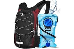 Zounich Hydration Backpack, Breathable Running Backpack with 3L Water Bladder, Large Capacity Hiking Rucksack Outdoors Hydration Bag Pack Perfect for Cycling Camping Fitness Climbing Fits Men & Women