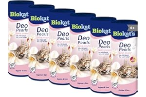 BIOKAT'S Biokat’s Deo Pearls Baby Powder - Complemento lettiera con profumo per agglomerati freschi e solidi nella toilette del gatto - 6 tubi (6 x 700 g)