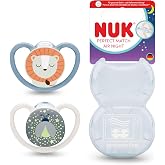NUK Perfect Match Air Night Baby Pacifier | 18-36 Months | Luminous Pacifiers for Ventilation and Prevent Irritation | 95% Ac