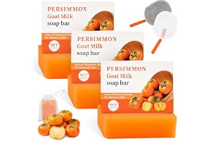 Persimmon Soap 3 styck Naturlig Kaki Tvål Bar Ansikte och Kropp Fuktgivande och Lugnande Deodorant Kroppstvål Mjuk Rengöringstvål för Alla Hudtyper