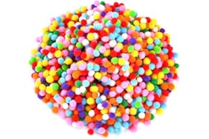Caydo 2400 Pieces 6mm Pom Poms Craft Assorted Colors for Kids DIY Decoration