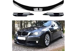 AUSMILA For BMW 3 Series E90 E91 M-Tech Pre-LCI 2005-2008 Front Bumper Spoiler Lip Kit Glossy Black