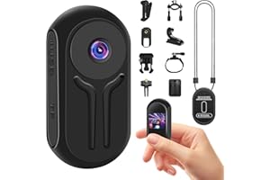 NinjaCam 360° Mini Action Cam, 1080P Wearable Actionkameras, Bodycam Körperkamera, Motorrad Sportkamera mit Multifunctional Accessories, Mini POV Camera, Actioncam für Abenteuer