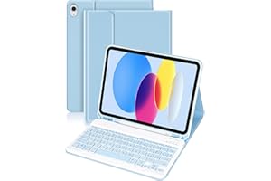 Nsyee Custodia con Tastiera per iPad 11a Generazione (A16) 11 pollici 2025, 10a Generazione 10,9 pollici 2022, Tastiera Bluetooth Staccabile, Layout Italiano，con Slot per Penna, Blu