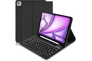 tititinita for iPad Air 13 inch Keyboard Case 2024 (M2), Case with Keyboard for iPad Air 13 inch 2024 Tablet, Slim Smart Cover with Detachable Keyboard and Pencil Holder for for iPad Air 13", Black