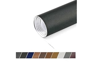 DIKARIYA Patch de Réparation en Cuir, Simili Cuir Autocollant,Patch Cuir Auto-adhésif Rénovation,Kit Reparation Cuir pour Canapés/Sièges de Voiture/Meubles/Vestes Noir 40x150CM