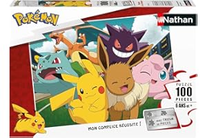 Nathan - Puzzle enfants - 100 pièces - Pikachu et les Pokémon - Fille ou garçon dès 6 ans - Puzzle de qualité supérieure - Carton épais et résistant - Animés - 86774