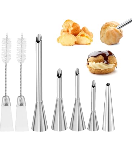 Joyeee 4 Pezzi Beccucci Grandi da Pasticceria in Acciaio per la Glassatura ai Fiori di Rosa, Kit da Tubature Ugelli Punte per Decorazione Torte, Cupcakes, Biscotti, Pasticcini