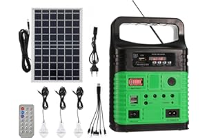 KYAOAYO Station d'alimentation portable，Générateur Solaire Portable Power Station，Peut être utilisé comme une lumière Radio Bluetooth MP3，pour Camping en Plein Air Pêche d'urgence Voyage Fête (vert)