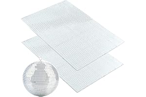 WDragon 2400pcs Real Glass Silver Mirrors Mosaic Tiles Sticker for Craft Square Glass Tiles Self Adhesive,5mm by 5mm (Silver, 4750PCS)