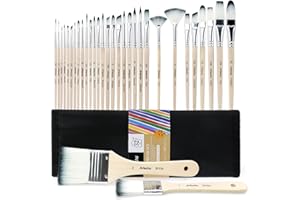 ‎ARTECHO Artecho Pinselset Acrylfarben, Pinsel Set für Aquarell, Öl, Steinmalerei, Nagelpinsel, 32 Verschiedene Größen mit Organisationstasche.