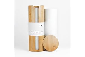 ‎HENNEZ Hennez Toilettenpapier Aufbewahrung aus Bambus mit Deckel - Klopapier Aufbewahrung - Ersatzrollenhalter Toilettenpapier - Klorollenaufbewahrung für 4 Rollen - WC Papier Rollen Aufbewahrung Holz